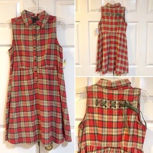 NWT-Teen Vogue-Fit & Flare Flannel Dress-Sz M Jrs
